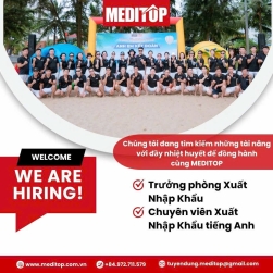 MEDITOP tuyển dụng Trưởng phòng xuất nhập khẩu và chuyên viên xuất nhập khẩu tiếng anh