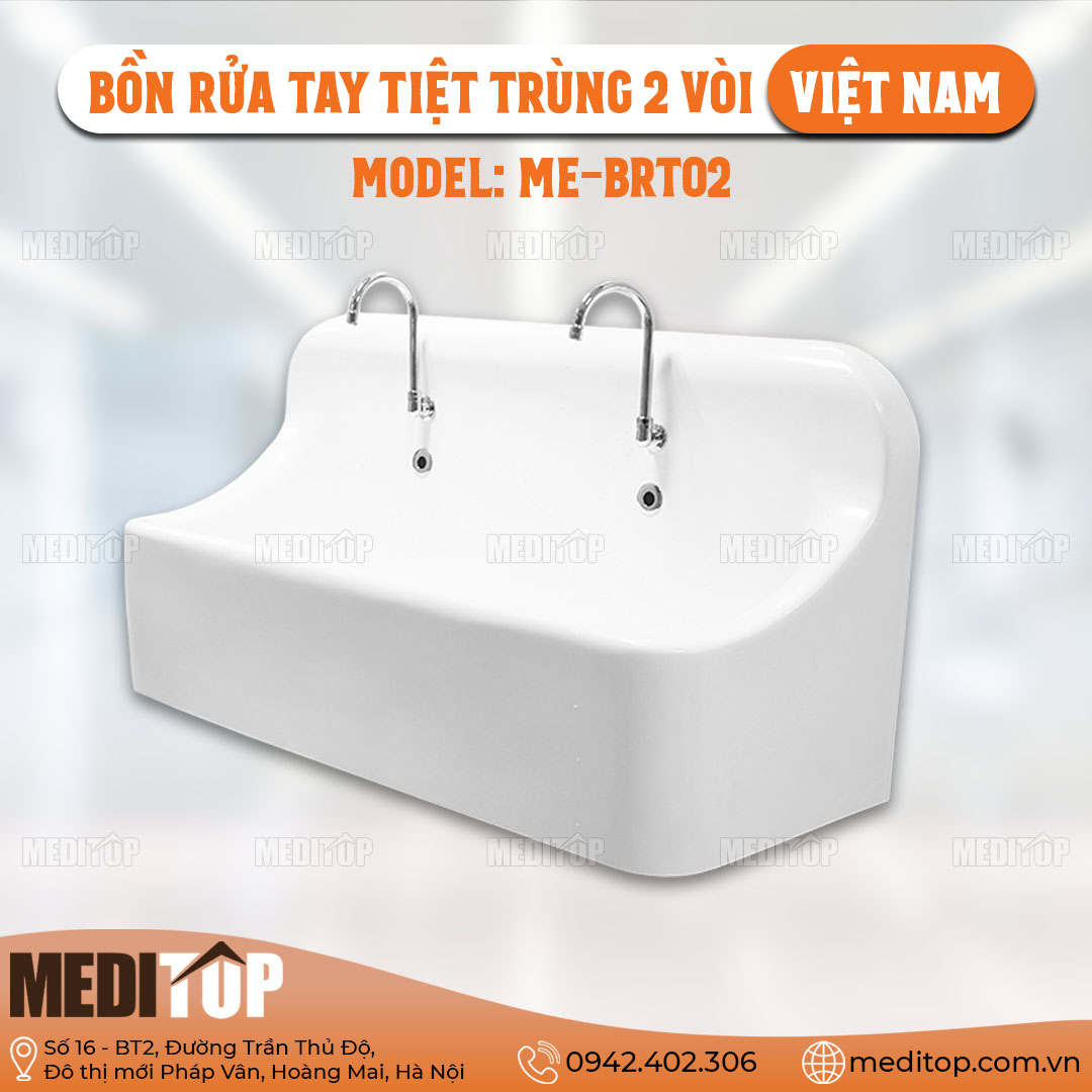 Bồn rửa tay tiệt trùng 2 vòi 