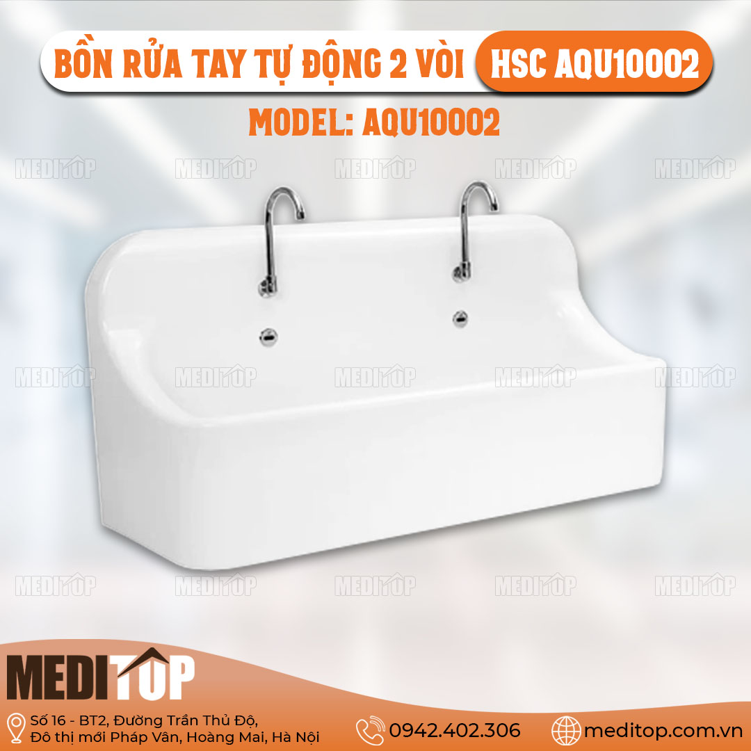 Bồn rửa tay tự động 2 vòi HSC AQU10002