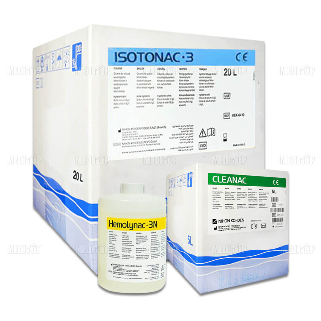 Hóa chất ISOTONAC, HEMOLYNAC, CLEANAC Nihon Kohden