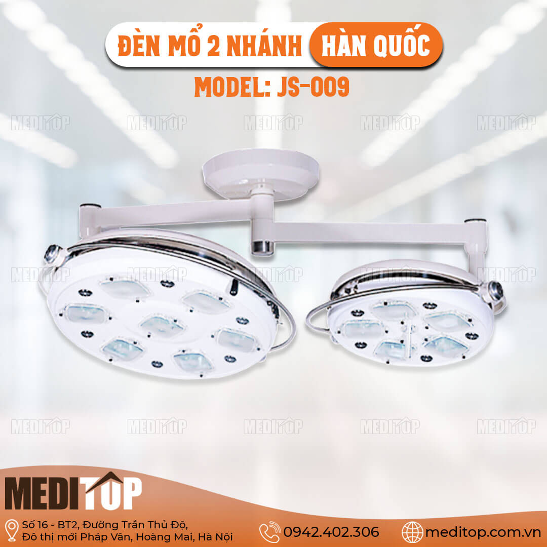 Đèn mổ 2 nhánh JS-009 Hàn Quốc