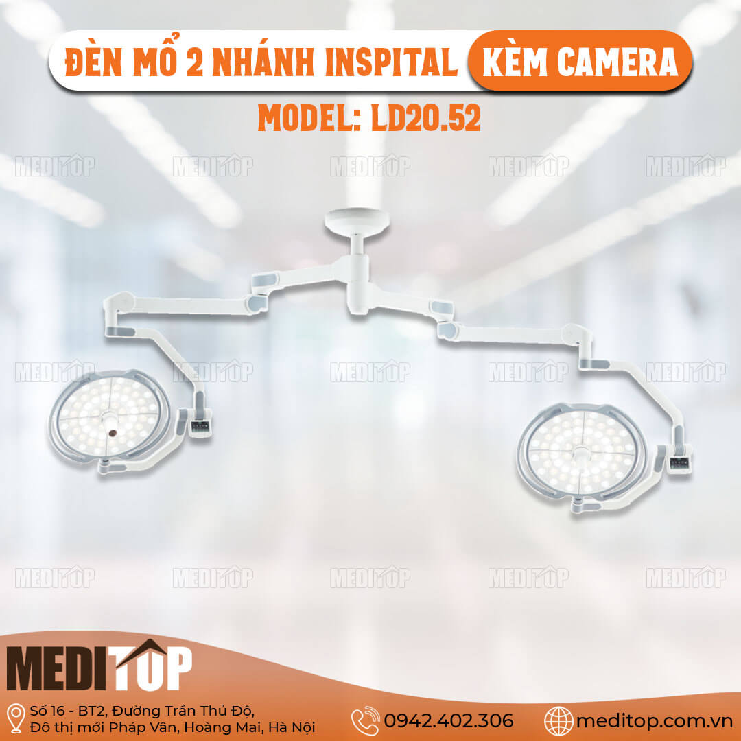 Đèn Mổ Treo Trần 2 Nhánh INSPITAL LD20.52