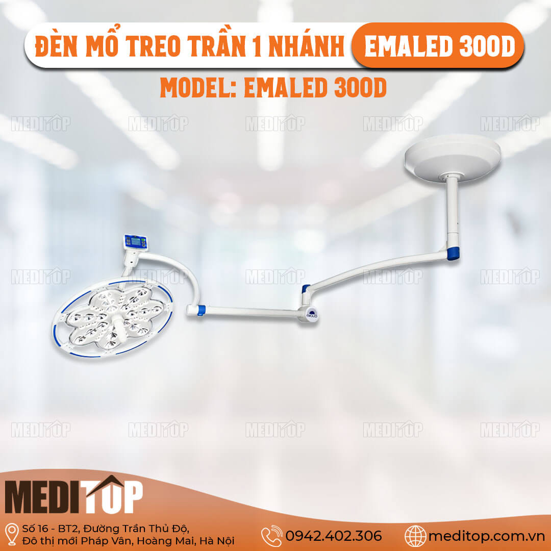 Đèn mổ treo trần 1 nhánh EMALED 300D
