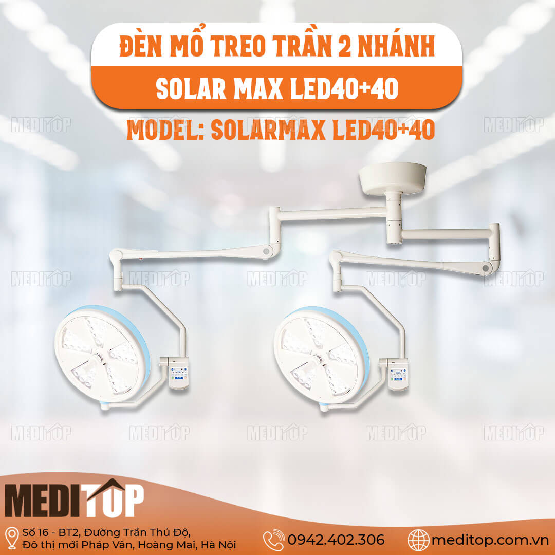 Đèn treo trần 2 nhánh Solar Max LED 40+40