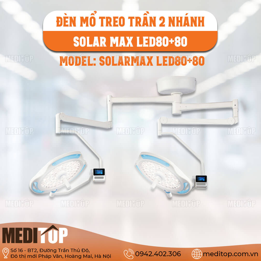 Đèn treo trần 2 nhánh Solar Max LED 80+80