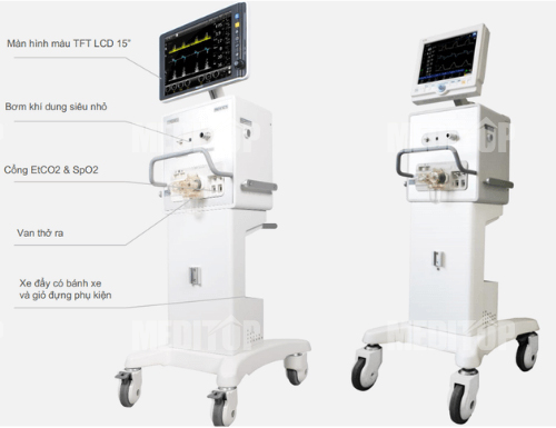 Cấu h&igrave;nh m&aacute;y thở chức năng cao MV2000 EVO 2