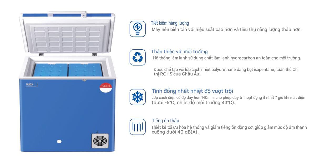 Thông số kỹ thuật tủ bảo quản vacxin HBD-86