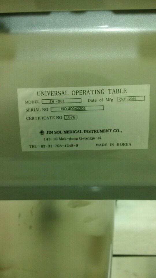 Lắp bàn tiểu phẩu JS-001 Jinsol Hàn quốc cho PK Saint Luke 1