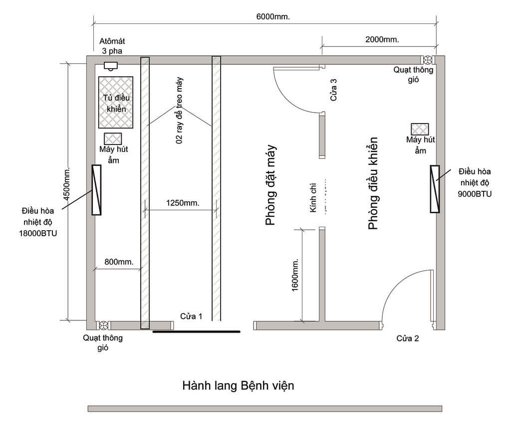Sàn của phòng đặt máy