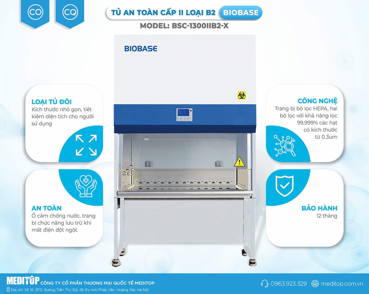 Tủ an toàn sinh học BIOBASE BSC-1300IIB2-X