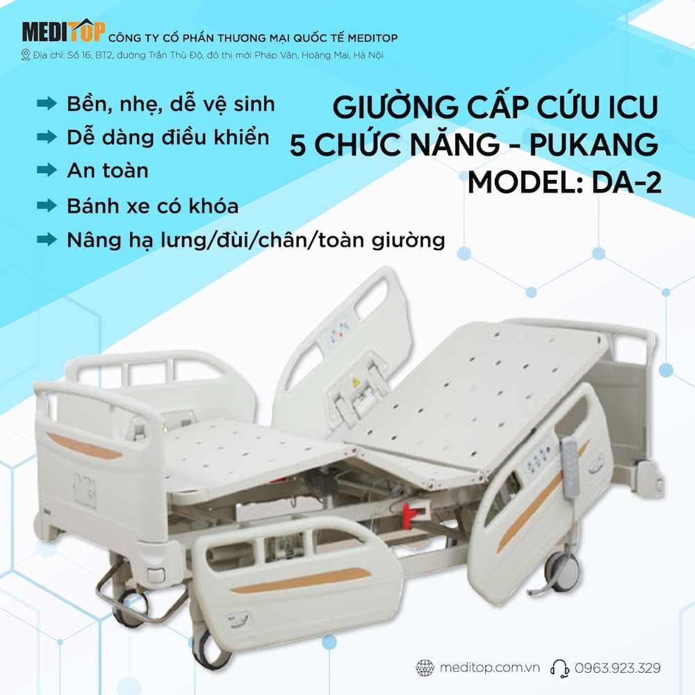 Giường cấp cứu ICU 5 chức năng hiện đại giá cạnh tranh